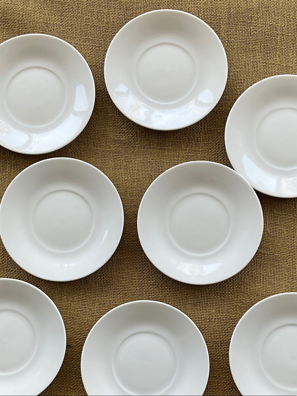 Crate&Barrel White Ceramic Dessert Plates /Saucers - Set of 8